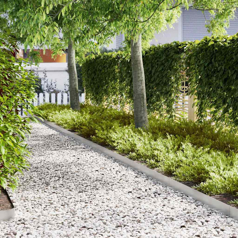 Afbeelding laden in galerijviewer, Vidaxl tuinrand 10 pcs zilver 100 x 0.05 x 20 cm roestvrij staal
