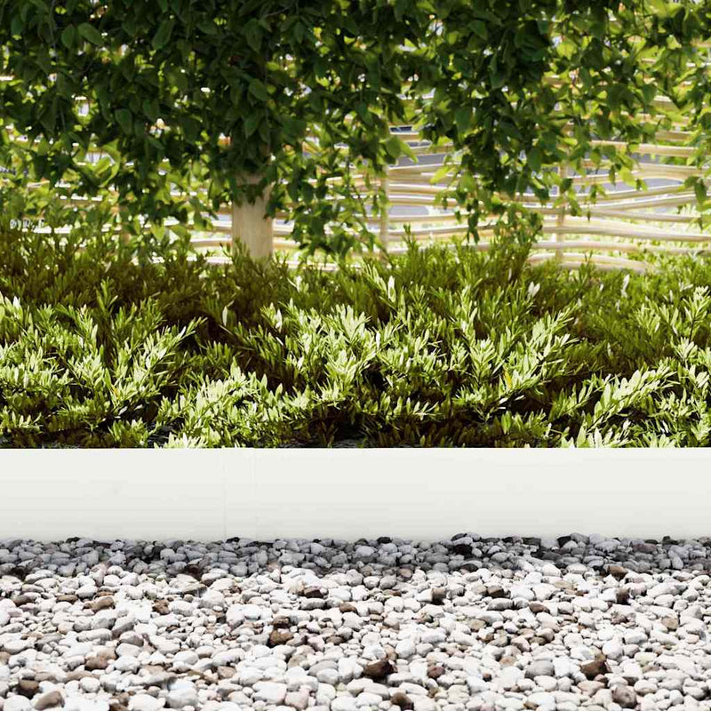 Afbeelding laden in galerijviewer, Vidaxl tuinrand 10 pcs wit 100 x 0.05 x 20 cm koudgewalst staal
