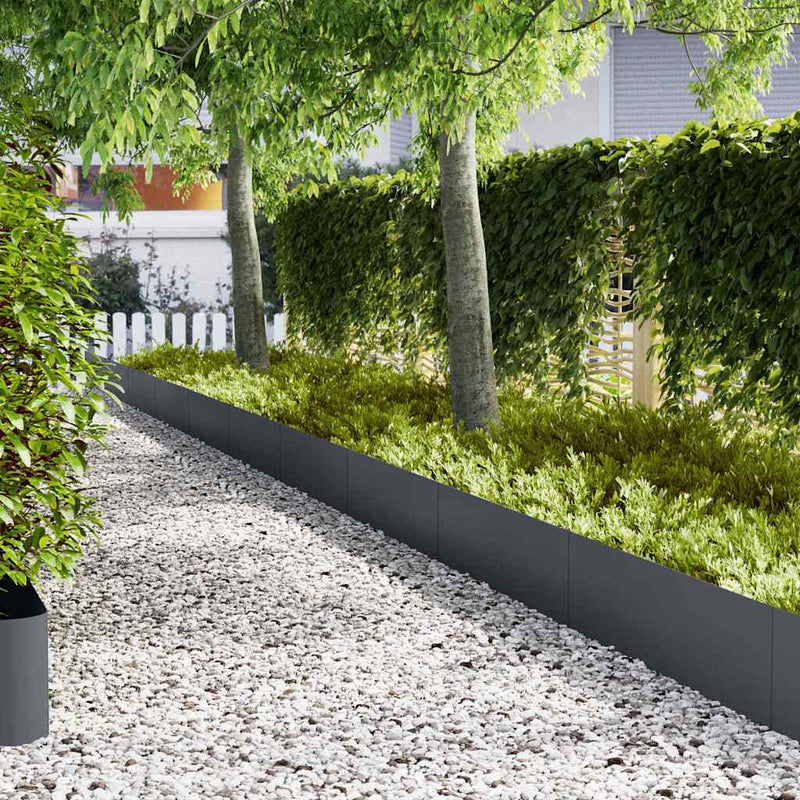 Afbeelding laden in galerijviewer, Vidaxl tuinrand 20 pcs antraciet 100 x 0.05 x 20 cm koudgewalst staal
