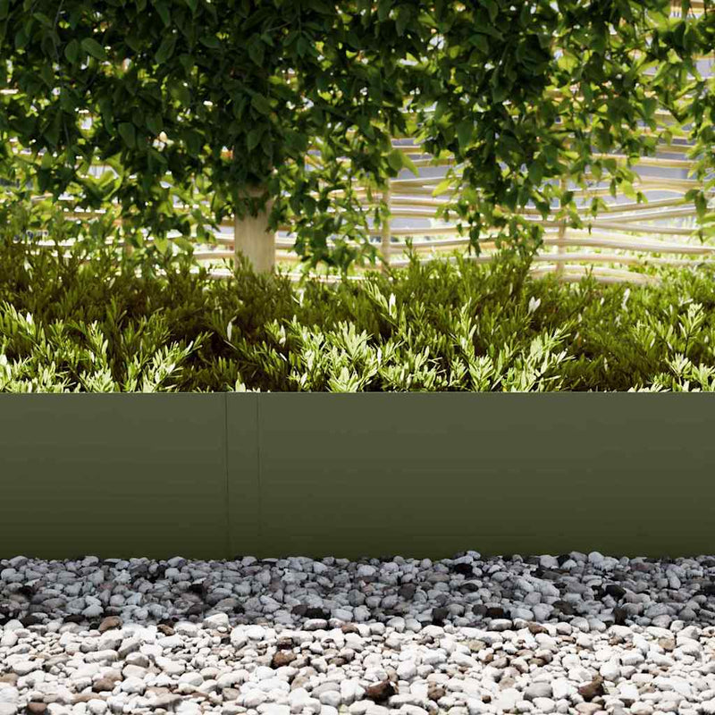 Afbeelding laden in galerijviewer, Vidaxl tuinrand 10 st 100 x 0,05 x 30 cm koudgewalst staal olijf groen
