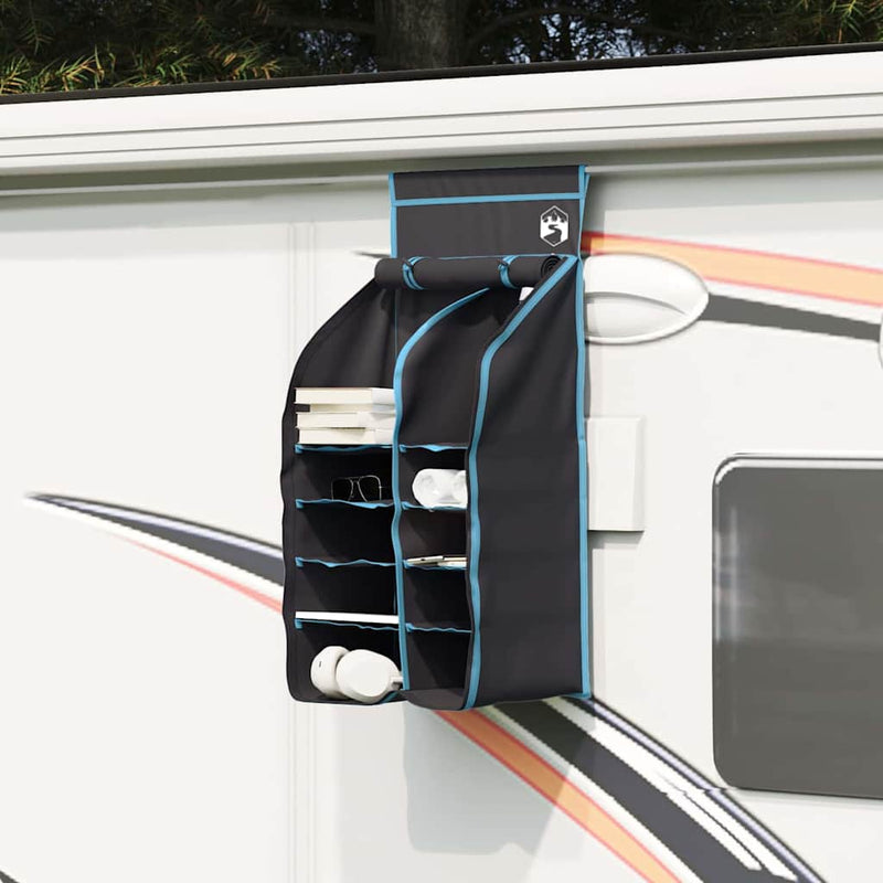 Afbeelding laden in galerijviewer, Vidaxl hangende tent organizer 10 vakken zwart 40,5 x 25 x 80 cm
