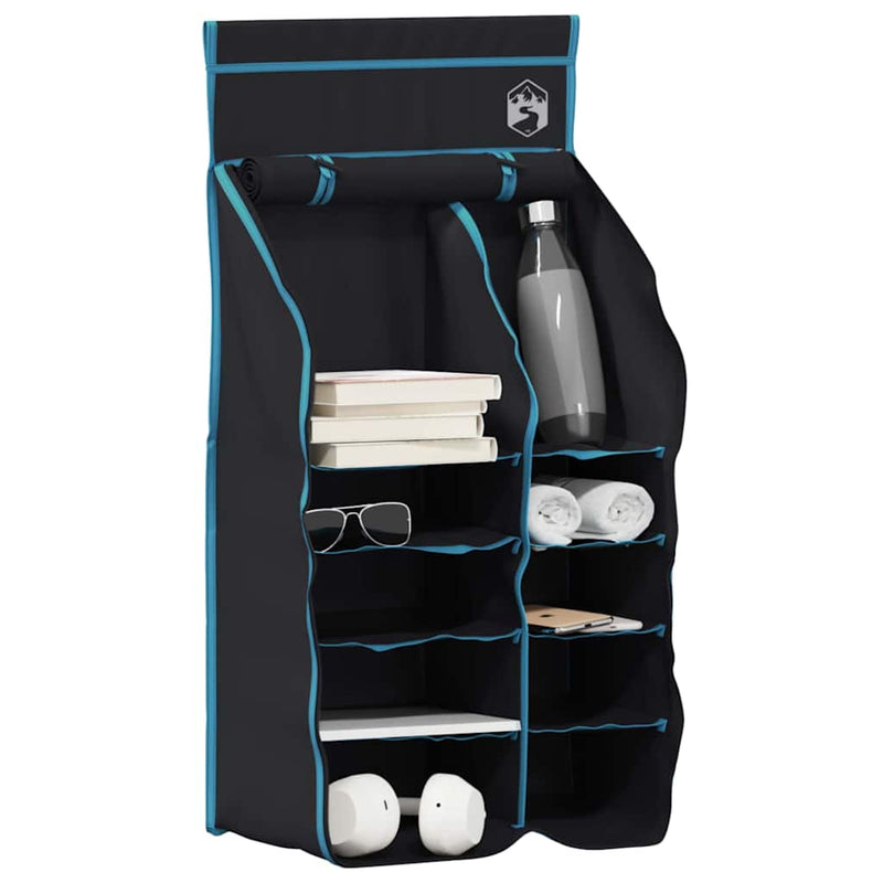 Afbeelding laden in galerijviewer, Vidaxl hangende tent organizer 10 vakken zwart 40,5 x 25 x 80 cm
