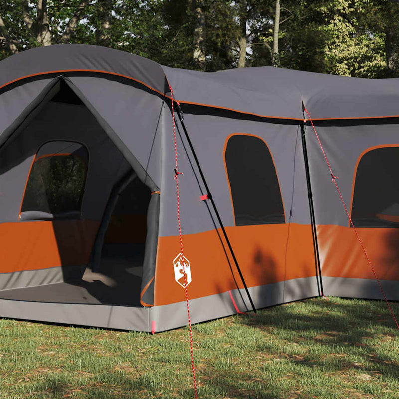 Afbeelding laden in galerijviewer, Vidaxl tent met dak met opslag grijs en oranje 680 x 510 x 210 cm
