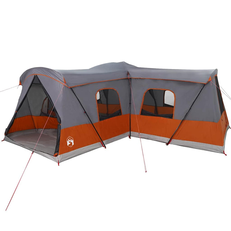 Afbeelding laden in galerijviewer, Vidaxl tent met dak met opslag grijs en oranje 680 x 510 x 210 cm
