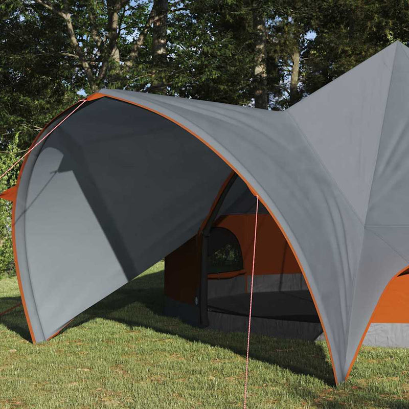 Afbeelding laden in galerijviewer, Vidaxl teepee tent met dak grijs en oranje 600 x 600 x 347 cm
