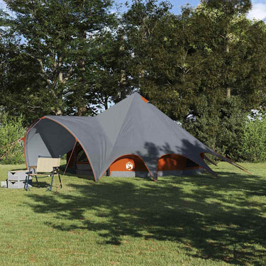 Vidaxl teepee tent met dak grijs en oranje 600 x 600 x 347 cm