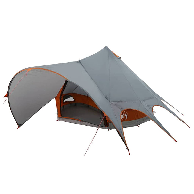 Afbeelding laden in galerijviewer, Vidaxl teepee tent met dak grijs en oranje 600 x 600 x 347 cm
