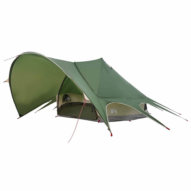 Afbeelding laden in galerijviewer, Vidaxl teepee tent met dak groen en grijs 600 x 600 x 347 cm
