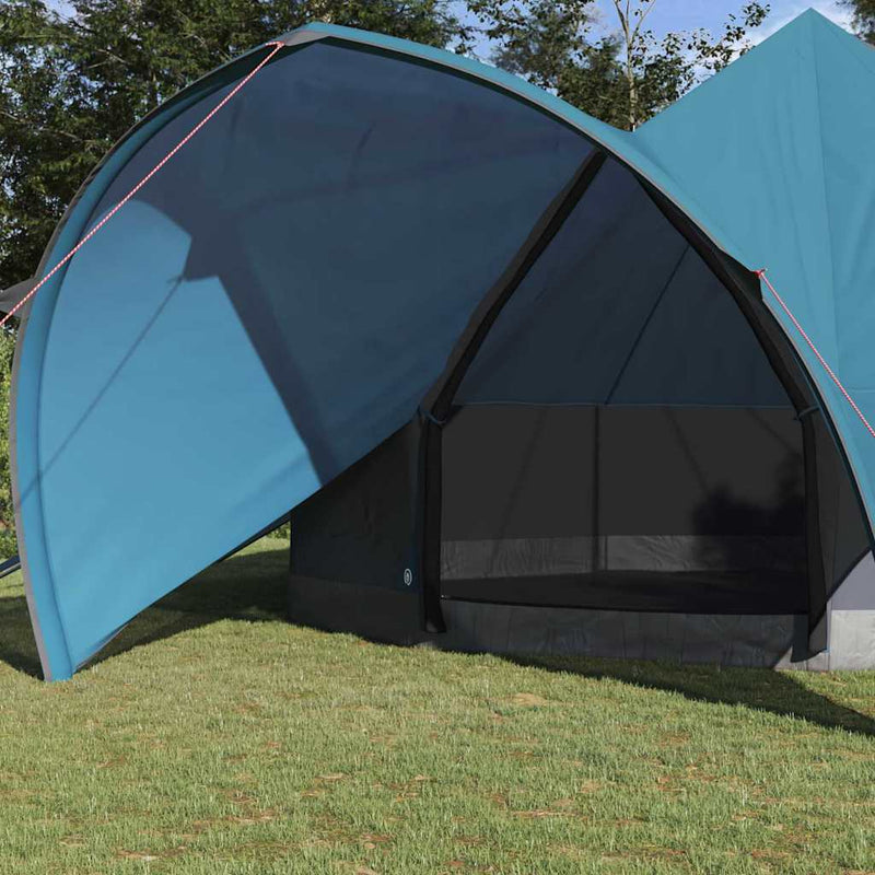Afbeelding laden in galerijviewer, Vidaxl teepee tent met dak blauw en grijs 600 x 600 x 347 cm
