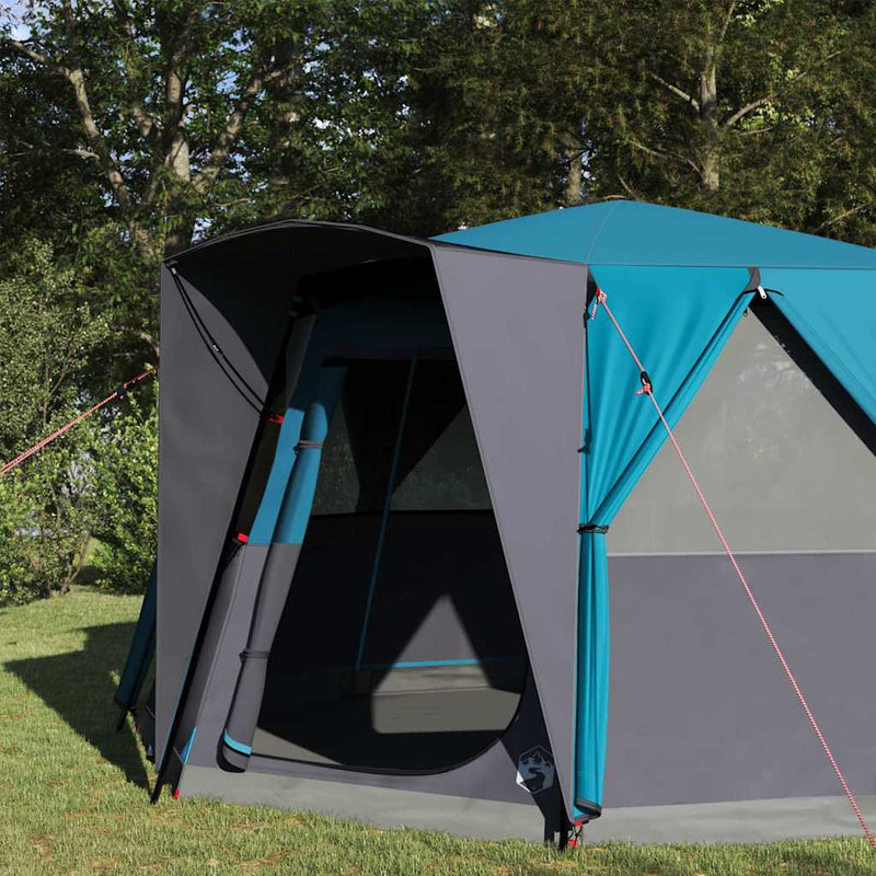 Afbeelding laden in galerijviewer, Vidaxl huisje tent met dak met opslag blauw 425 x 396 x 222 cm
