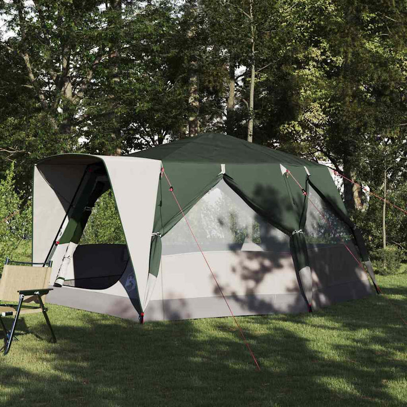 Afbeelding laden in galerijviewer, Vidaxl huisje tent met dak met opslag groen 400 x 350 x 212 cm
