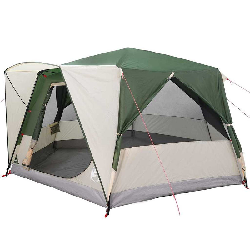 Afbeelding laden in galerijviewer, Vidaxl huisje tent met dak met opslag groen 400 x 350 x 212 cm
