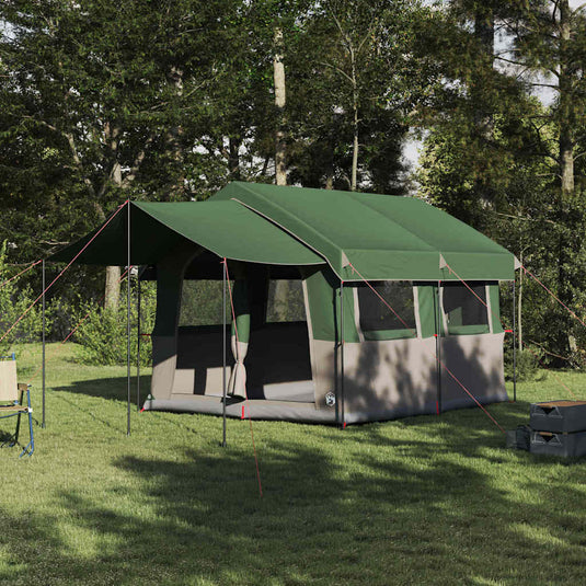 Vidaxl gezinstent met dak met opslag groen en wit 324 x 255 x 230 cm
