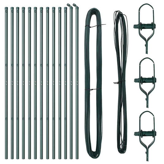 Vidaxl afrasteringspaal 13 pcs groen staal