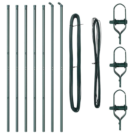 Vidaxl afrasteringspaal 7 pcs groen staal