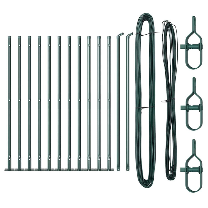Afbeelding laden in galerijviewer, Vidaxl afrasteringspaal 13 pcs groen staal
