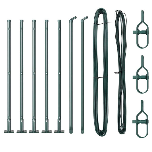 Vidaxl afrasteringspaal 7 pcs groen staal