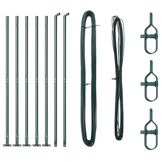 Vidaxl afrasteringspaal 7 pcs groen staal