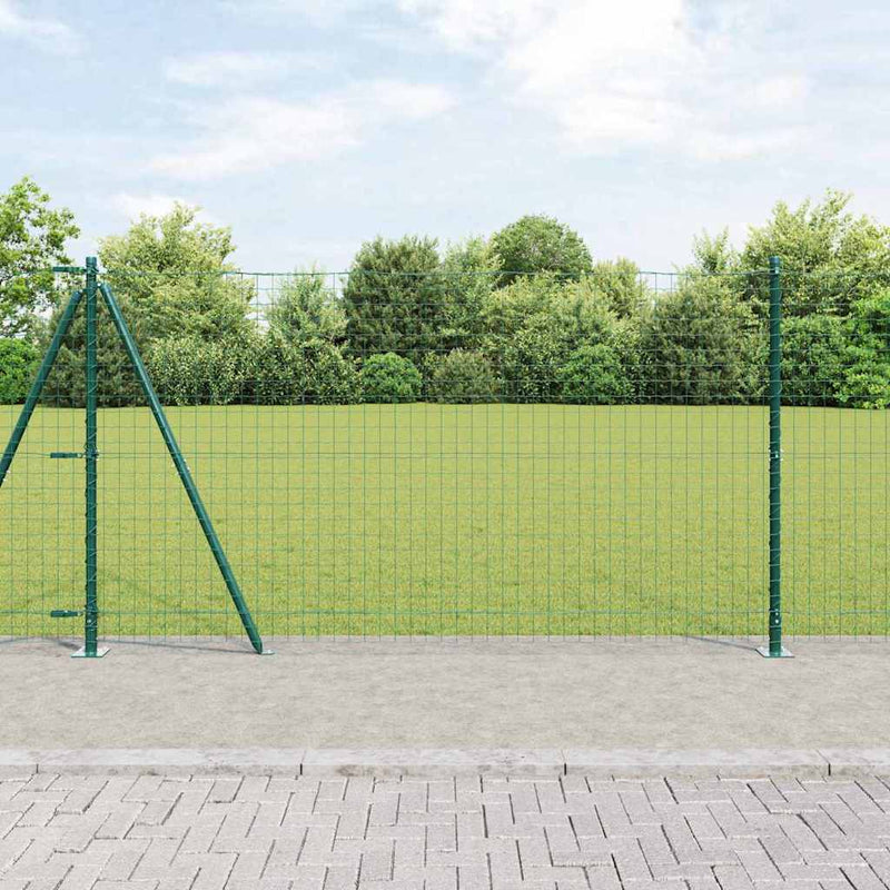 Afbeelding laden in galerijviewer, Vidaxl afrasteringspaal 7 pcs groen staal
