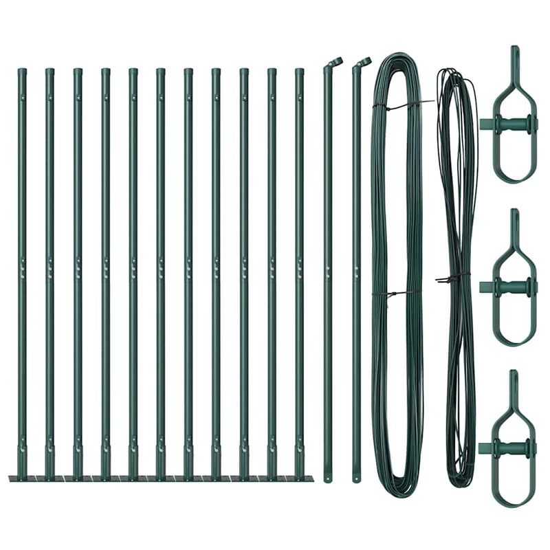 Afbeelding laden in galerijviewer, Vidaxl afrasteringspaal 13 pcs groen staal

