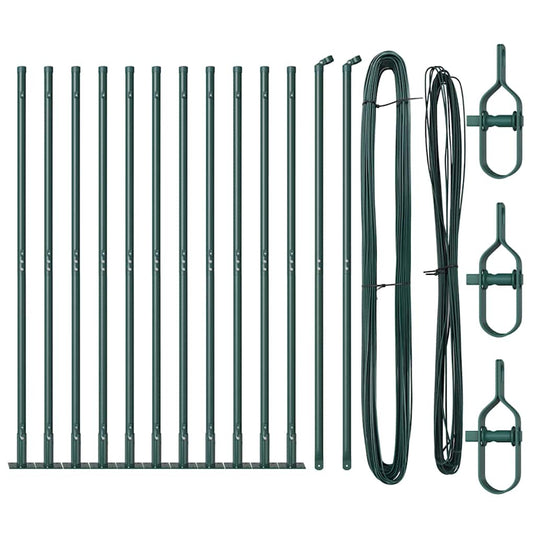Vidaxl afrasteringspaal 13 pcs groen staal