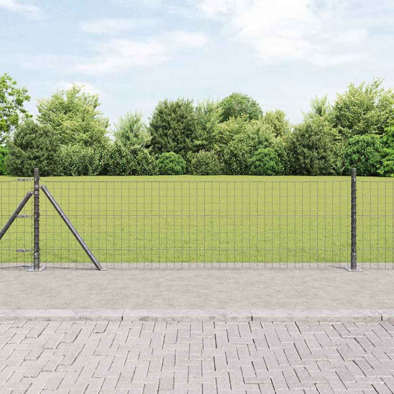 Afbeelding laden in galerijviewer, Vidaxl afrasteringspaal 13 pcs grijs staal
