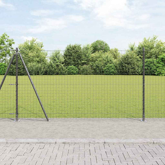 Vidaxl afrasteringspaal 13 pcs grijs staal