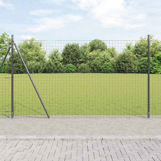 Vidaxl afrasteringspaal 13 pcs grijs staal