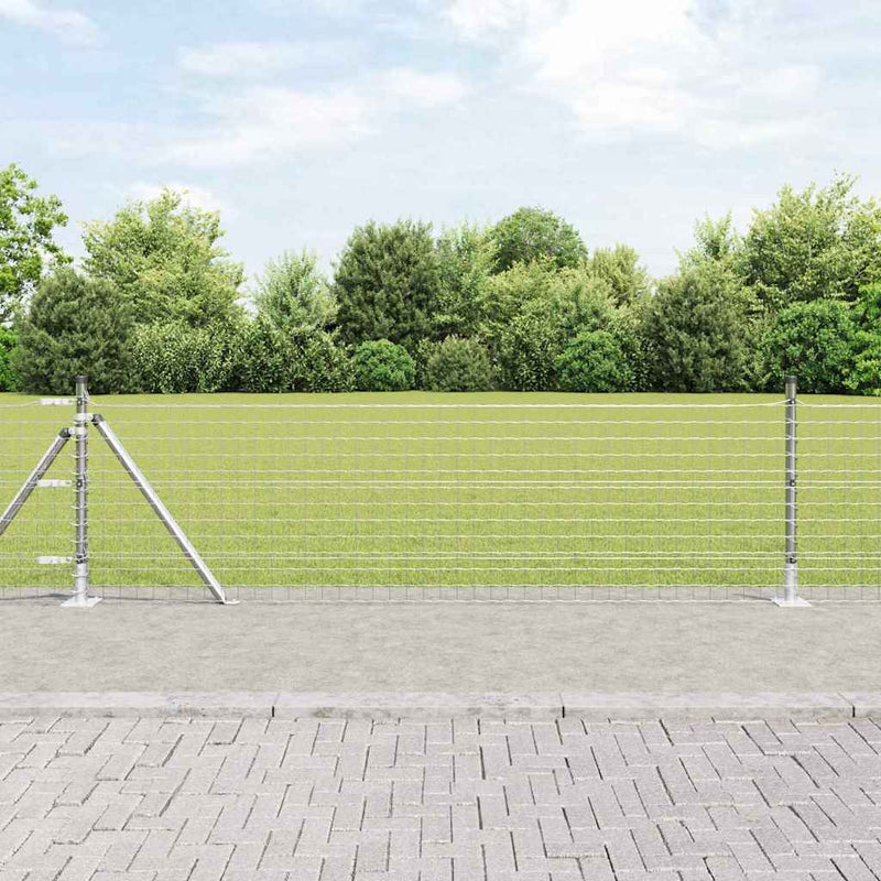 Afbeelding laden in galerijviewer, Vidaxl afrasteringspaal 13 pcs zilver staal
