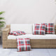 Vidaxl bankkussens 4 stuks rood geruit patroon 50x50 cm stof