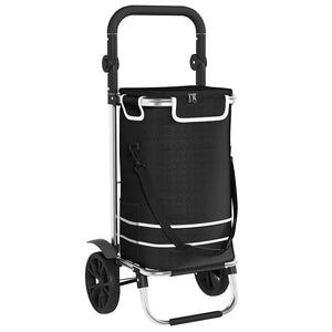 Vidaxl winkel trolley zwart 36,5 x 46,5 x 100,5 cm oxford stof