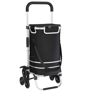 Vidaxl winkel trolley 1 zwart 47 x 39 x 100,5 cm oxford stof