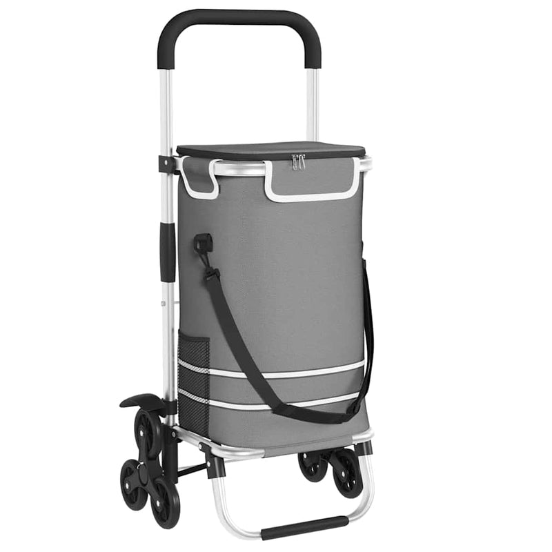 Afbeelding laden in galerijviewer, Vidaxl winkel trolley 1 grijs 47 x 39 x 100,5 cm oxford stof
