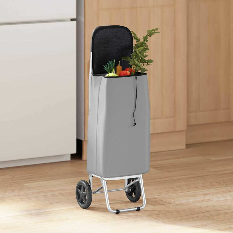 Afbeelding laden in galerijviewer, Vidaxl winkel trolley grijs 35 x 28 x 92 cm oxford stof
