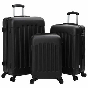 Vidaxl koffer met slot 3 st zwart 50 x 31 x 78 cm abs kunststof