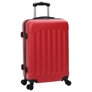 Vidaxl koffer met slot 3 st rood 50 x 31 x 78 cm abs kunststof