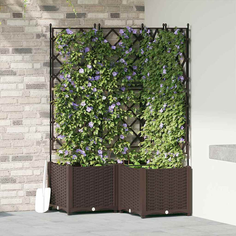 Afbeelding laden in galerijviewer, Vidaxl plantenbak 3 st bruin 80 x 80 x 143 cm pp
