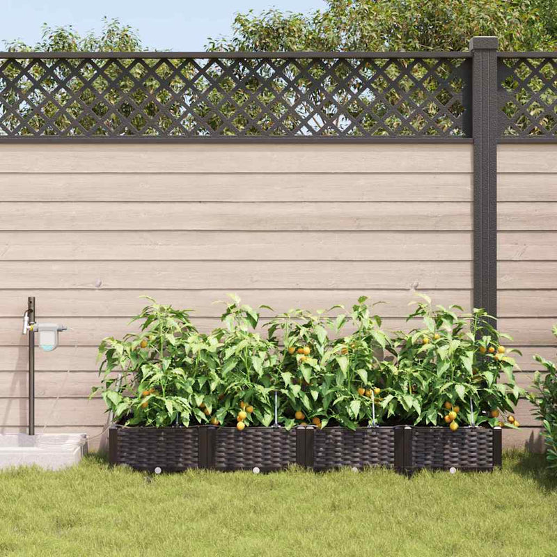 Afbeelding laden in galerijviewer, Vidaxl tuin bloempot 4 pcs bruin staal
