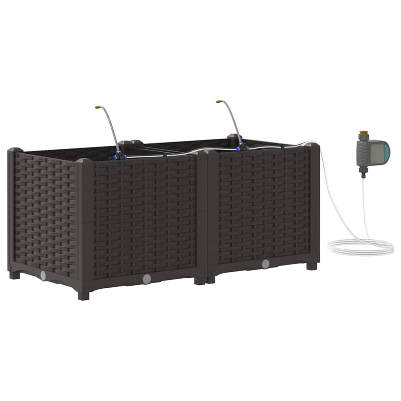 Afbeelding laden in galerijviewer, Vidaxl tuin bloempot 2 pcs bruin staal
