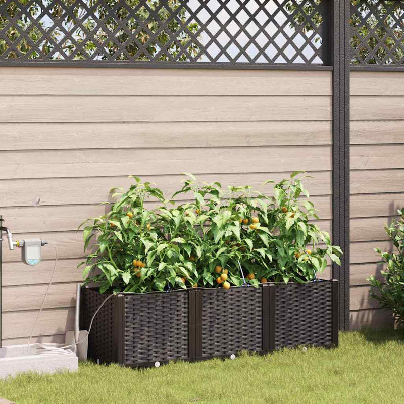 Afbeelding laden in galerijviewer, Vidaxl tuin bloempot 3 pcs bruin staal
