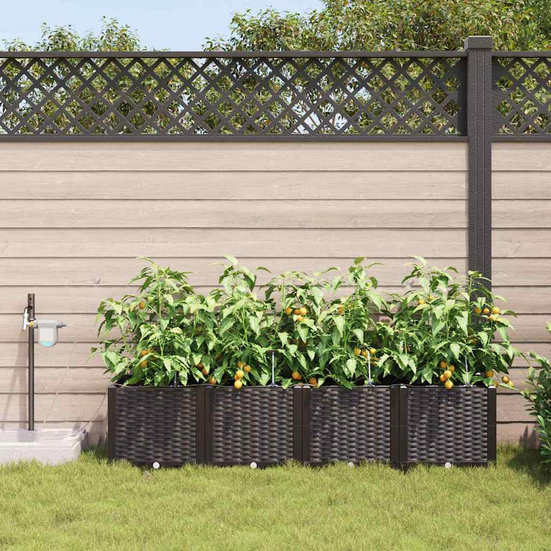 Afbeelding laden in galerijviewer, Vidaxl tuin bloempot 4 pcs bruin staal
