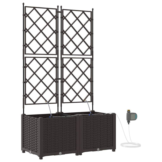 Vidaxl tuin bloempot 2 pcs bruin staal