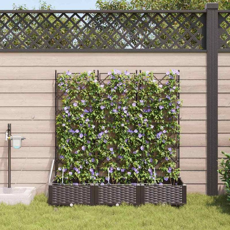 Afbeelding laden in galerijviewer, Vidaxl tuin bloempot 3 pcs bruin staal
