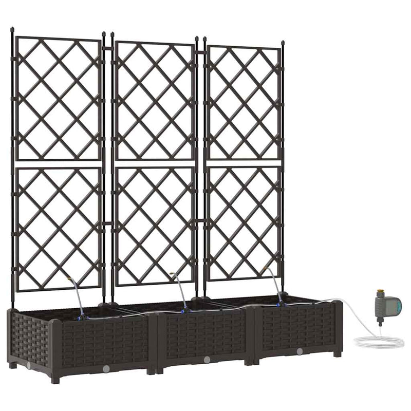 Afbeelding laden in galerijviewer, Vidaxl tuin bloempot 3 pcs bruin staal
