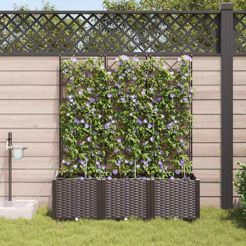 Afbeelding laden in galerijviewer, Vidaxl tuin bloempot 3 pcs bruin staal
