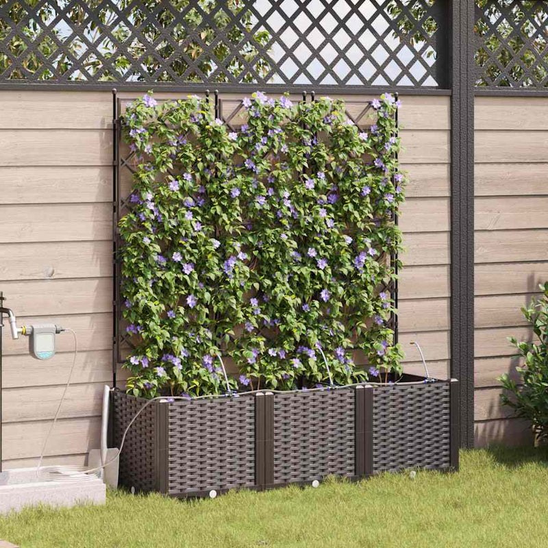 Afbeelding laden in galerijviewer, Vidaxl tuin bloempot 3 pcs bruin staal
