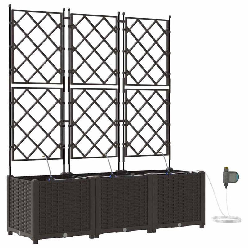Afbeelding laden in galerijviewer, Vidaxl tuin bloempot 3 pcs bruin staal
