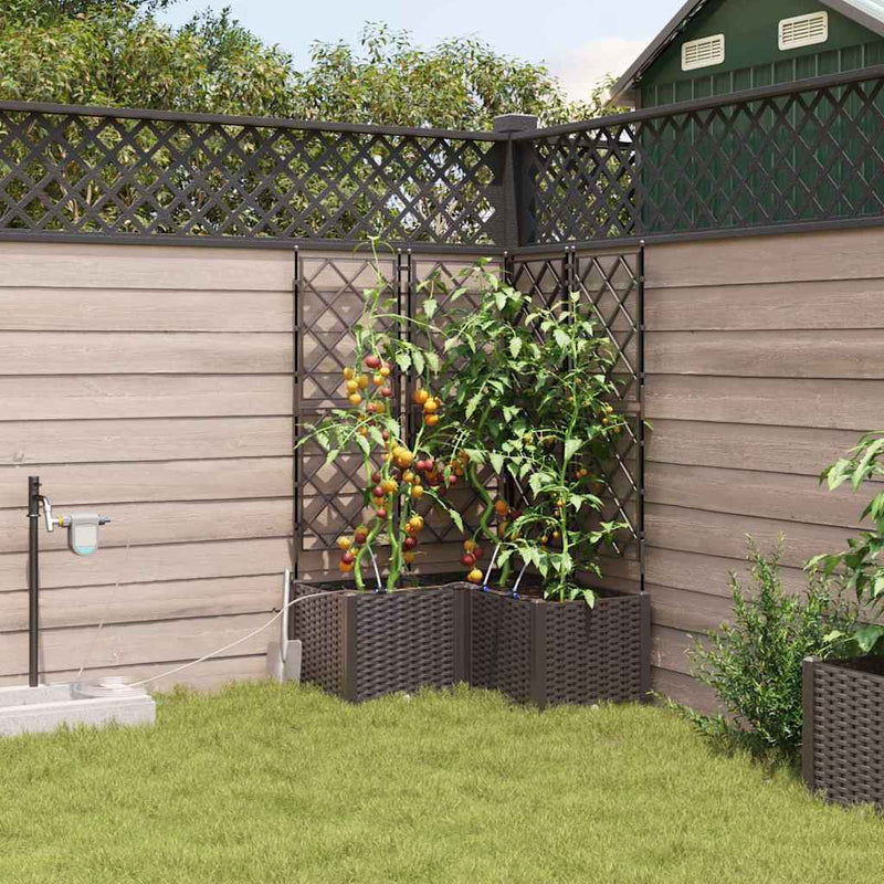 Afbeelding laden in galerijviewer, Vidaxl tuin bloempot 3 pcs bruin staal
