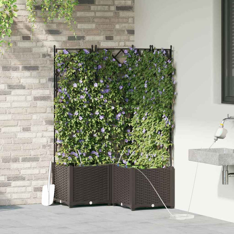 Afbeelding laden in galerijviewer, Vidaxl tuin bloempot 3 pcs bruin staal
