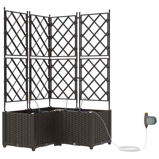 Vidaxl tuin bloempot 3 pcs bruin staal